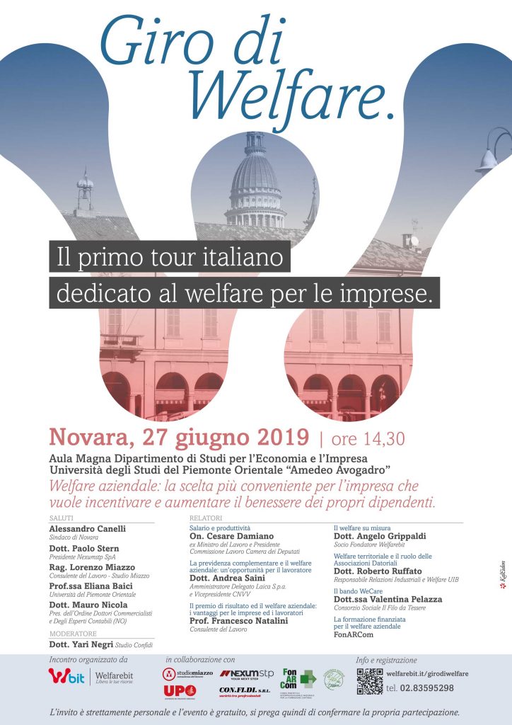 Novara A4 Novara 27 giugno: seconda tappa di “Giro di Welfare”, primo tour italiano dedicato al welfare per le imprese.