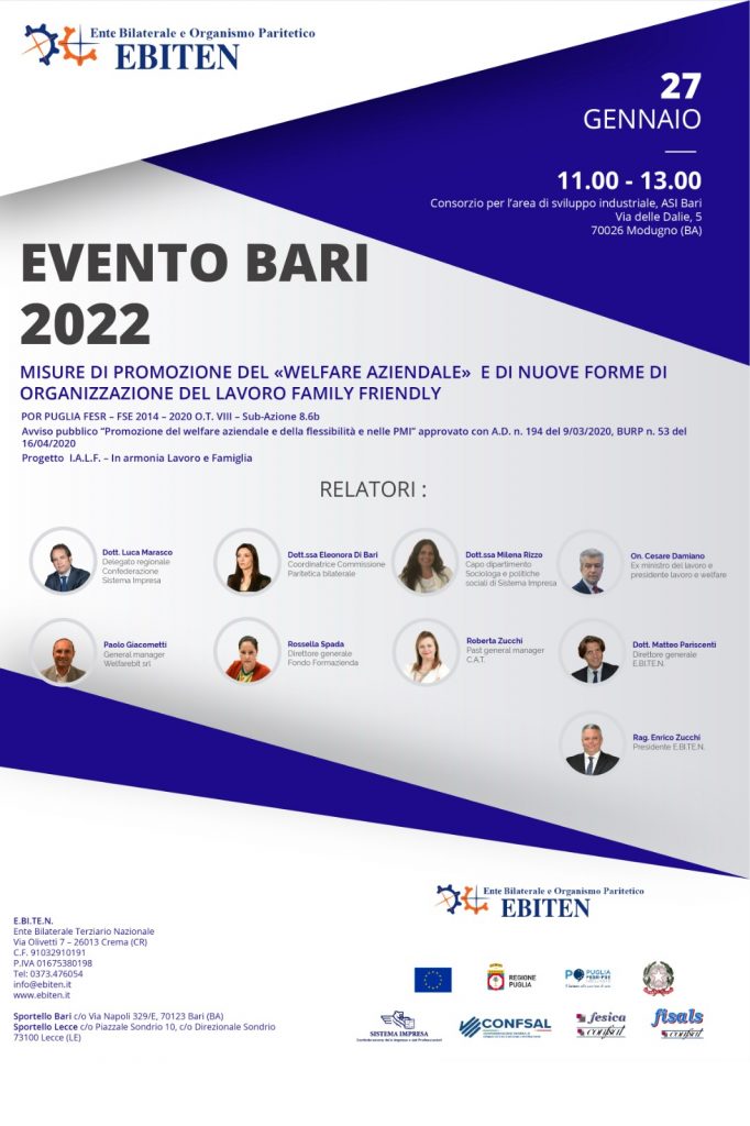 EventoBari News dal Welfare - 01/2022